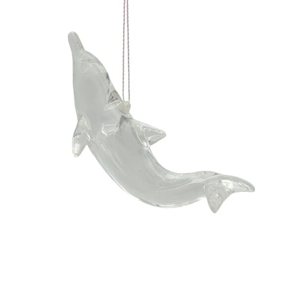 Set Of 3 Clear Acrylic Dolphin Ornaments - Picture 3 of 4